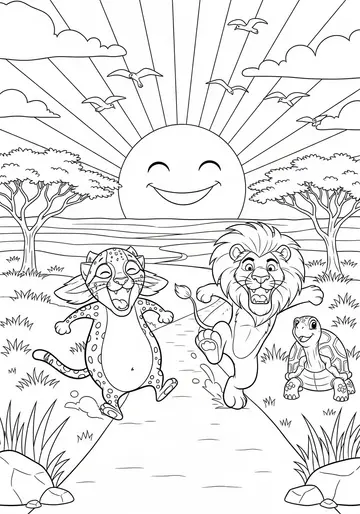 Winning & Fun social emotional Race Day Coloring Pages