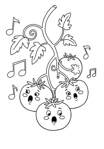 Singing Tomatoes National Farmers Market Week Coloring Book