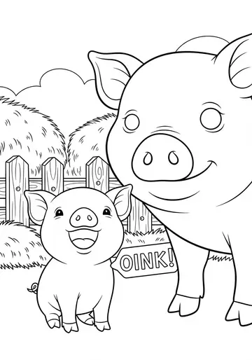 Piglets Pip's First Oink Coloring Pages for Ages 3-5
