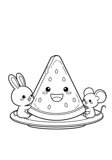 Friendship National Watermelon Day Coloring Pages for Ages 3-5