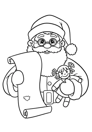 Santa's Magic List A Christmas Coloring Page