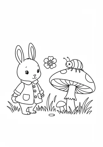 Poppy's Lost Button Bunny Coloring Pages for Ages 3-5