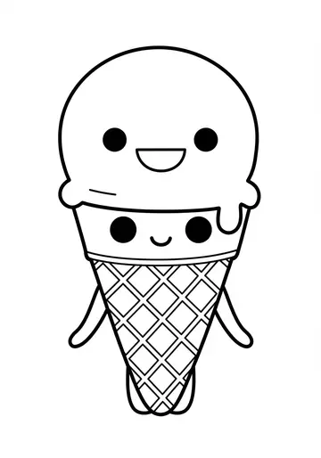 Happy Feelings Ice Cream Cone Coloring Pages