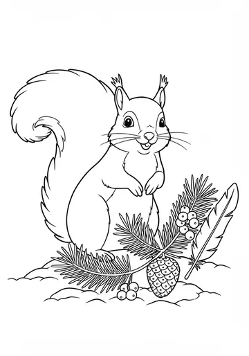 Whimsical Forest Christmas Coloring Pages for Preschoolers
