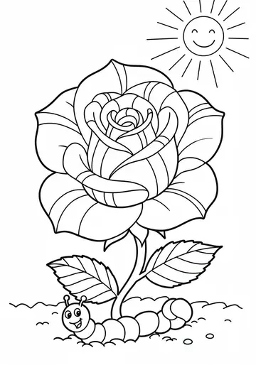 Confidence & Growth Roses Coloring Pages for 3-5