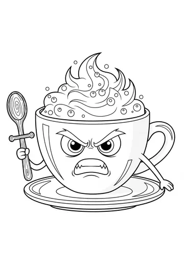 Angry Cappuccino Assassin Coloring Page Free Printable for Kids