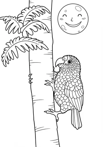Climbing Adventure Kakapo Coloring Pages
