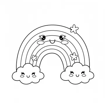Free Smiling Rainbow Coloring Page