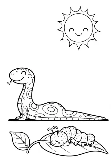Slippy the Snake's Surprise Yoga Coloring Pages