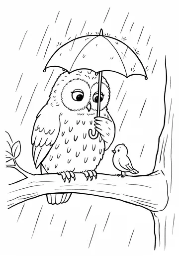 Kindness & Sharing Owl Coloring Pages for Kids