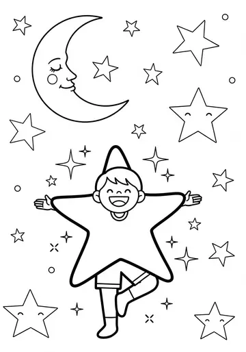 Superstar Yoga Twinkle Star Coloring Pages
