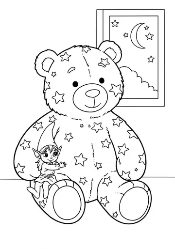 Zuzu's Starry Bear Santa's Workshop Coloring Pages