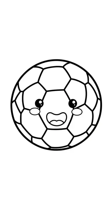Score Big with This Happy Soccer Ball Coloring!