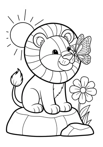 Cute Lion Leo's Squeaky Roar Coloring Pages