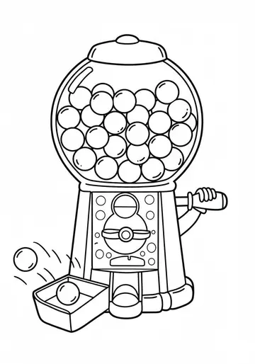 1 Sweet Gumball cute Machine Coloring Page