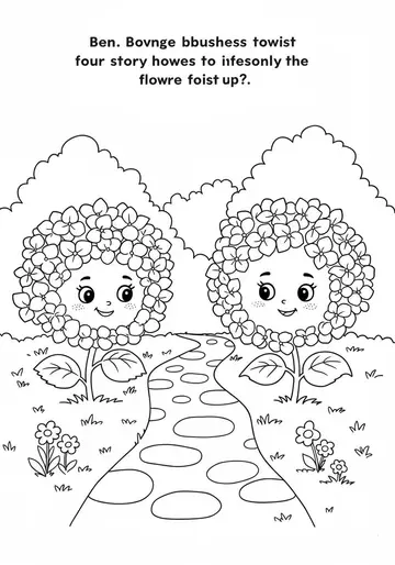 Ben Meets Penny Hydrangeas Coloring Pages