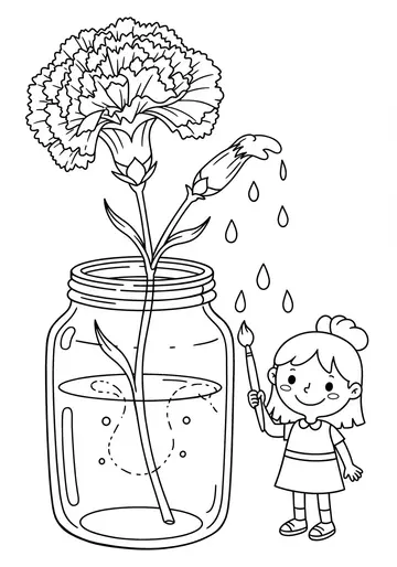 Magic Carnations Coloring Pages for Ages 3-5