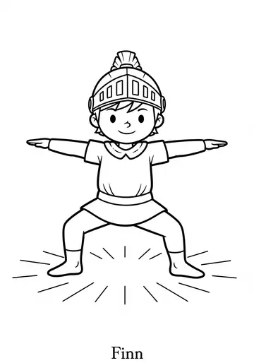 Brave Little Warrior Yoga Coloring Pages