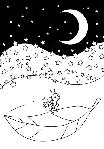 Star Blanket & Firefly camping Adventure Coloring Pages
