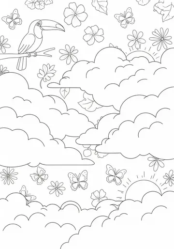 Mystery of Foggy Jungle Animals Coloring Pages