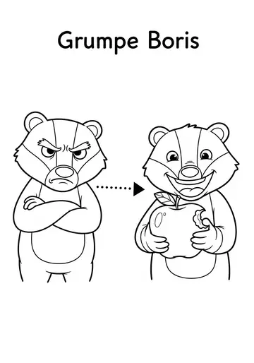 Grumpy Badger's Gift & Thanksgiving Coloring Pages