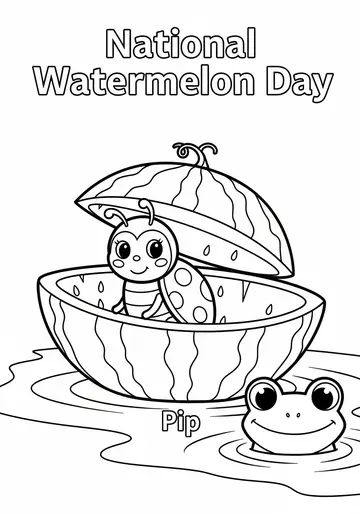Pip's Boat Adventure National Watermelon Day Coloring Pages