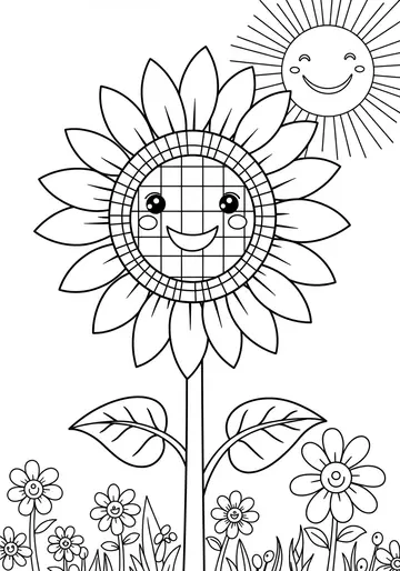 Skye the Sunflower's Tall July Coloring Pages