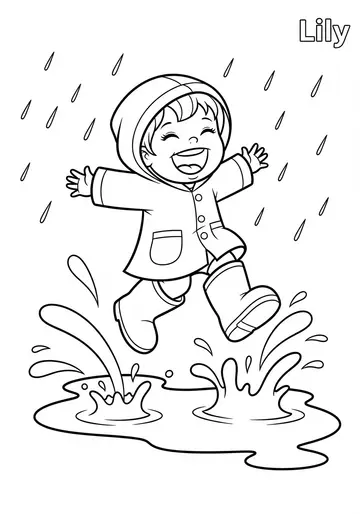 Puddle Dance A Rainy autumn Adventure Coloring Pages