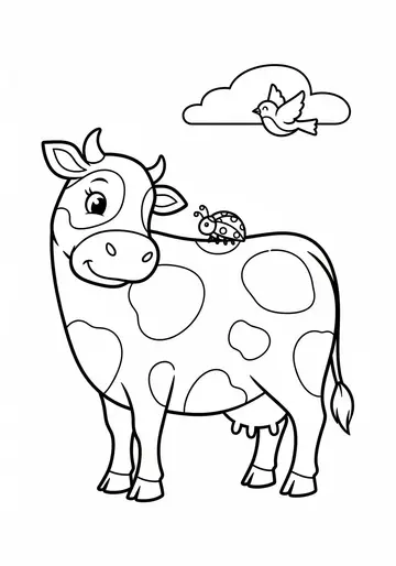 Poppy's Puzzling Ladybug Spot Cow Coloring Pages