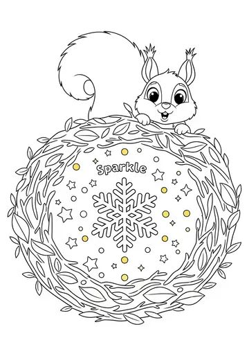 Sparkle Meets a Squirrel Coloring Pages