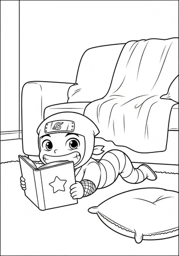 1 Quiet Mission Ninja Kid Coloring Pages