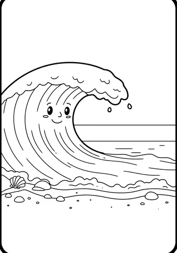 Wally the Wave's Ocean July Coloring Pages