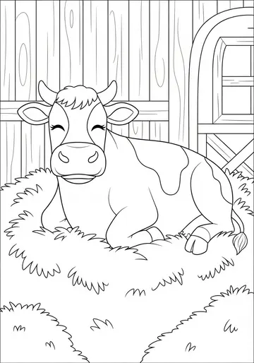 Cozy & Comfy Cow in the Barn Coloring Pages