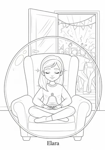 Elara's Quiet Christmas Coloring Pages