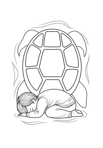 Timmy the Turtle's Quiet Shell Yoga Coloring Pages