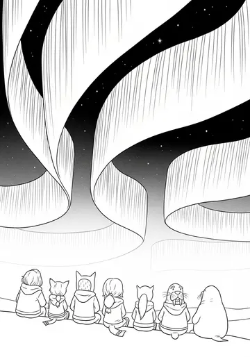 Pasha's Northern Lights Coloring Pages