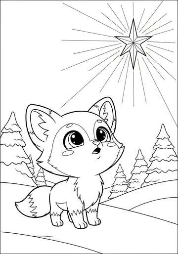 Kael the Fox's Winter Adventure Coloring Pages