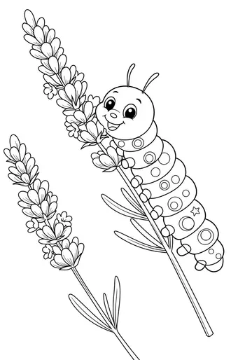 1 Magical Color-Changing Lavender Caterpillar Coloring Page