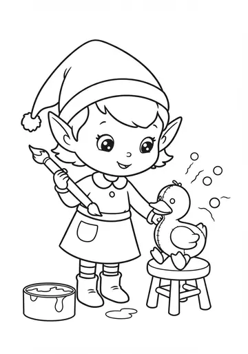 Santa's Workshop Elsie's Giggle Paint Coloring Pages