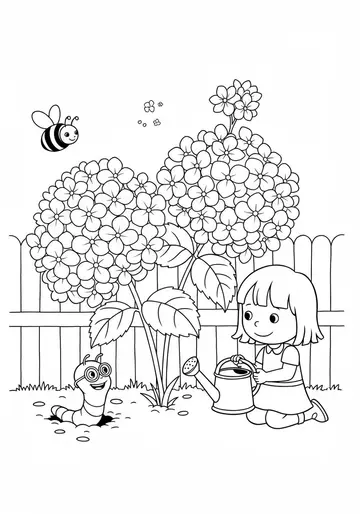 Hattie the Hydrangea's Secret Coloring Pages