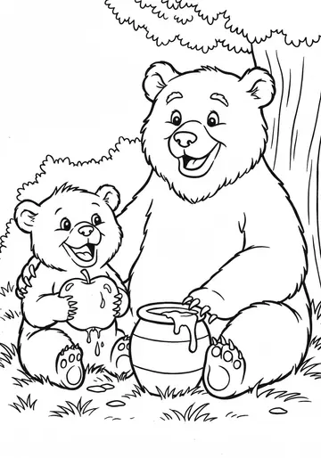 Barnaby Bear's Honey Helper A toothless Bear Coloring Page
