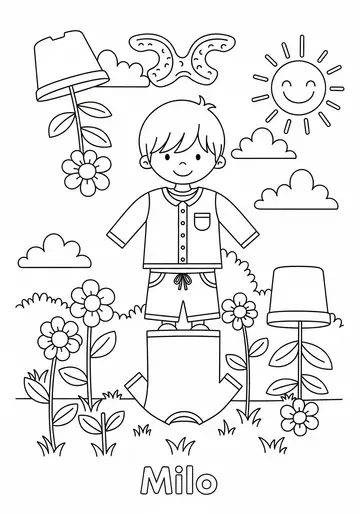 Silly Garden Adventure happy birthday Coloring Pages