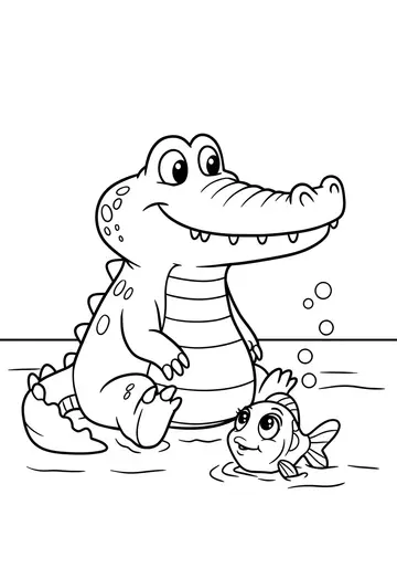 A Friendly Gappy-Grin toothless Croc Coloring Pages