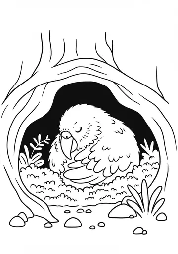 1 Cozy Bedtime Kakapo Coloring Pages