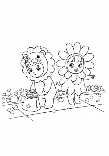 Leo the Lion Meets Daisy Halloween Coloring Pages