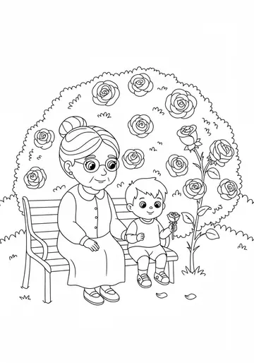 Grandma's Memory Roses Coloring Pages