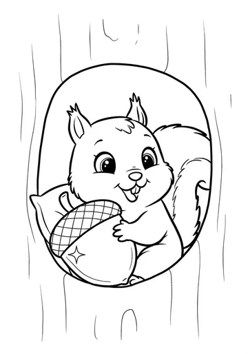 Tooth Fairy's Gift A toothless Squirrel Coloring Page