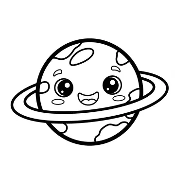 Cartoon Planet Coloring Page Fun!