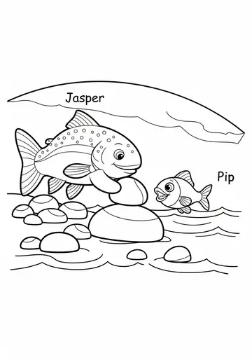 Kindness and Giving Fish Jasper Coloring Pages