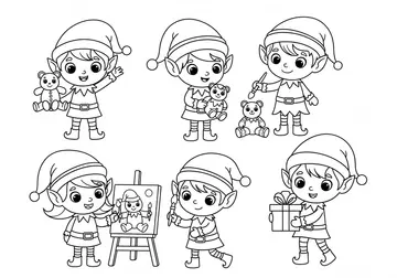 Jingle Bell Fun! Elf Coloring Page for Kids